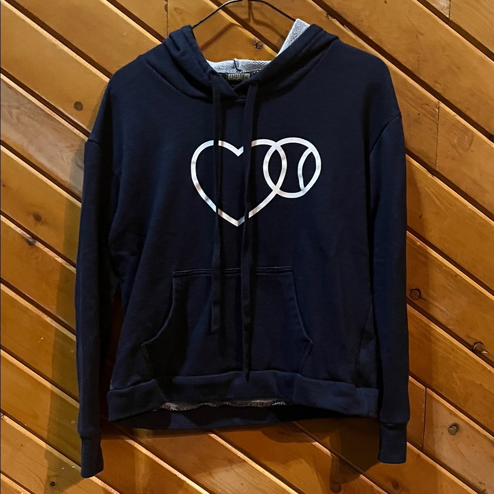 Navy Blue Baseballism Love Baseball Lightweight Hoodie